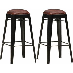 Lot de 2 Tabourets de bar Tabouret Haut Chaise de Bar Siège de Cuisine noir cuir véritable HBTD316639 Maisonchic - Publicité