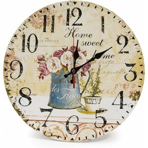 Csparkv - 30cm Vintage Horloge Murale Rustique, silencieuse en Bois Cadran Horloge minuteur pour la Maison Salon Chambre Bureau Café Bar Decor (Café - Publicité
