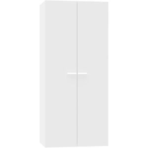 Pegane - Armoire placard / meuble de rangement coloris blanc - Hauteur 180 x Longueur 79 x Profondeur 52 cm - Publicité