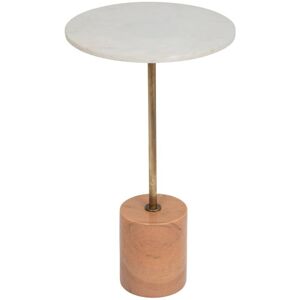 Table d appoint Ilian marbre blanc D35cm Atmosphera créateur d'intérieur - Rose antique - Publicité