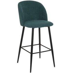 Tabouret Chaise de Bar en Velours côtelé Vert jade et pieds en métal Noir Atmosphera Vert - Publicité