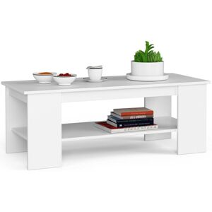 Akord - Table à café table basse, kami Blanche 120 cm couleur Blanc 120x50x45 cm - Publicité