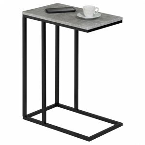 Idimex Bout de canapé DEBORA table d'appoint table à café table basse de salon cadre en métal noir et plateau en MDF décor béton - Couleur béton/Noir - Publicité