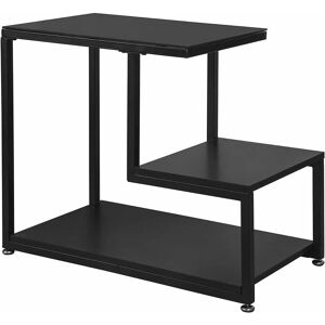 Sobuy - Bout de Canapé Table d'Appoint Tables Basses avec 3 Étagères de Rangement - Noir FBT65-SCH ® - Publicité