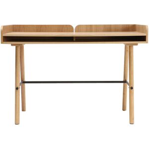 MILIBOO Bureau avec rangements scandinave bois clair et métal noir L123 cm JAPANSK - Chêne clair - Publicité