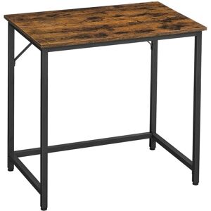 Helloshop26 - Bureau table poste de travail 80 x 50 x 75 cm pour bureau salon chambre assemblage simple métal style industriel marron rustique et noir - Publicité