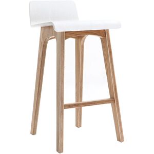 Miliboo - Chaise de bar scandinave bois et blanc H65 cm baltik - Blanc - Publicité