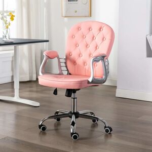 Vidaxl - Chaise de bureau de style rétro avec roues disponibles en différentes couleurs Couleur : rose - Publicité