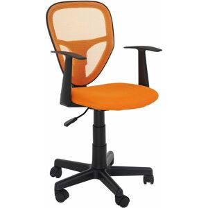 - Chaise de bureau pour enfant studio fauteuil pivotant réglable en hauteur avec accoudoirs, revêtement mesh orange - Orange