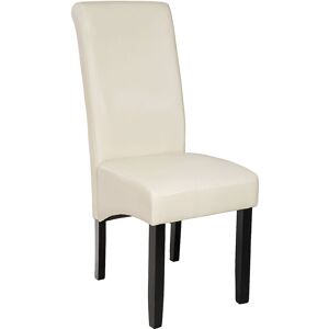 Tectake - Chaise aspect cuir - chaise salle a manger, chaise de cuisine, chaise de salon - crème - Publicité