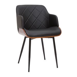MILIBOO Chaise design noir, bois foncé et métal lucien - Noyer / noir - Publicité