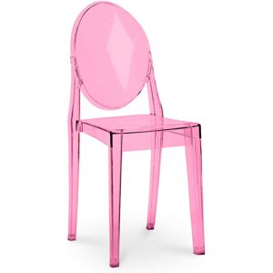 LES TENDANCES Chaise design polycarbonate Louiva-Couleur Rose transparent - Publicité