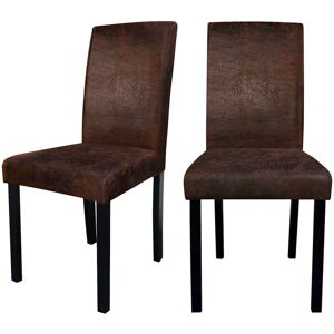 Rendez-vous Déco - Chaise Havane marron vieilli (lot de 2) - Marron - Publicité