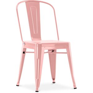 Tolix Style - Chaise de salle à manger en acier - Design industriel - Nouvelle édition - Stylix Orange pâle - Acier - Orange pâle - Publicité