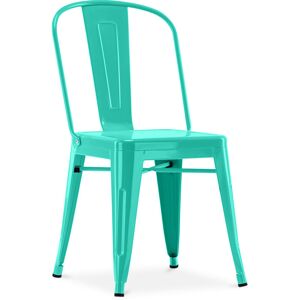 Tolix Style - Chaise de salle à manger en acier - Design industriel - Nouvelle édition - Stylix Vert pastel - Acier - Vert pastel - Publicité