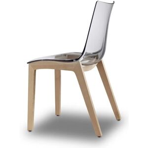 Chaise transparente design avec pieds bois - natural zebra