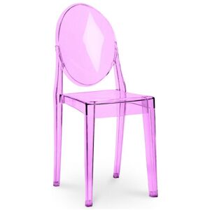 LES TENDANCES Chaise design polycarbonate transparent violet clair Louiva - Publicité