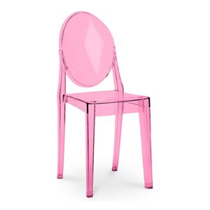 LES TENDANCES Chaise design polycarbonate Louiva-Couleur Rose transparent - Publicité