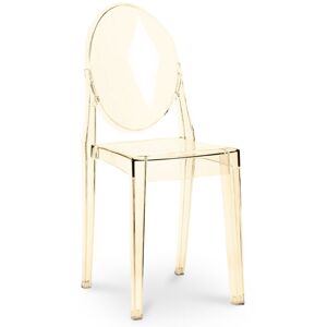 LES TENDANCES Chaise design polycarbonate Louiva-Couleur Doré transparent - Publicité