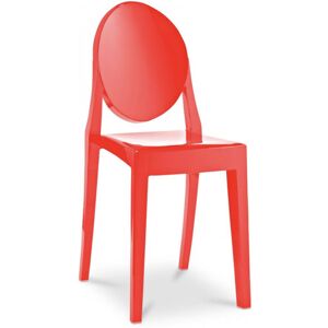 LES TENDANCES Chaise design polycarbonate transparent rouge Louiva - Publicité