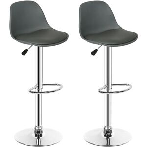 Dazhom - Tabouret de Bar Lot de 2,en Cuir PU,Reglable en Hauteur et Pivotant,Design Moderne-gris foncé - Publicité