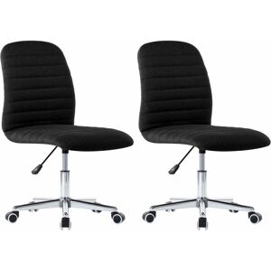 Chaises à manger lot de 2 noir tissu Vidaxl Black - Publicité