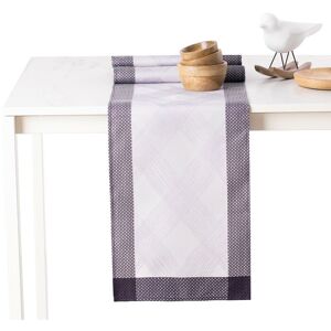 Flhf - Chemin de table Blanc + Violet 30x160 - Blanc + Violet - Publicité