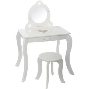 ATMOSPHERA Coiffeuse enfant avec tabouret Demoiselle - 50 x 50 x 92 - Blanc - Publicité