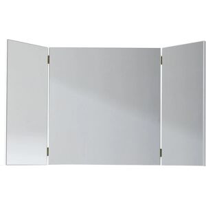 Pegane - Coiffeuse, meuble de bureau avec miroir coloris blanc mat, blanc brillant - Longueur 120 x hauteur 141 x profondeur 41 cm - Publicité