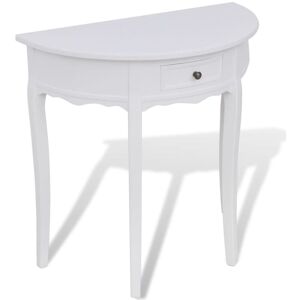 Vidaxl - Table console avec tiroir Demi-ronde Blanc - Publicité