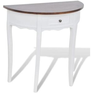 Vidaxl - Table console avec tiroir et dessus de table marron Demi-ronde - Publicité