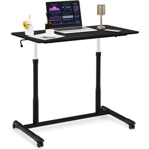 Costway - Bureau Assis-Debout à Roulette/Table d'Ordinateur avec Hauteur Ajustable Design Morderne 95x52x70–107cm pour Bureau Chambre Noir - Publicité