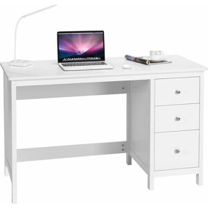 Costway - Bureau d'Ordinateur, Table de Bureau avec 3 Tiroirs de Rangement, Bureau d'Écriture, Table d'Étude, Postes de Travail pour Chambre, Bureau, - Publicité