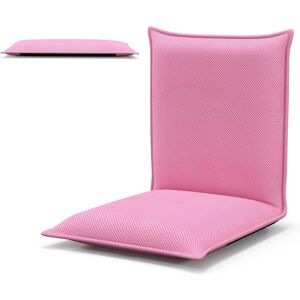 COSTWAY Chaise de Sol Pliable, Tatami Inclinable en 6 Position, Idéal pour Chambre, Salon, Bureau, Chaise de Plancher pour Jeu, Lecture 44 x 54,5 x 53,5CM, Jusqu’à 136KG (Rose) - Publicité