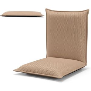 Costway - Chaise de Sol Pliable, Tatami Inclinable en 6 Position, Idéal pour Chambre, Salon, Bureau, Chaise de Plancher pour Jeu, Lecture 44 x 54,5 x 53,5CM, Jusqu'à 136KG (Beige) - Publicité