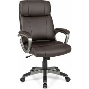 COSTWAY Fauteuil de Bureau Ergonomique, Chaise de Bureau en Cuir PU, à Bascule, Hauteur Réglable, Fauteuil de Gamer, Chaise de Travail Pivotant, - Publicité