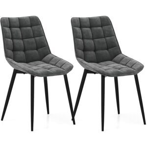 Costway - Lot de 2 Chaises de Salle à Manger en Velours, Chaise Rembourrée Scandinave avec Pieds Métalliques et Patins Antidérapants, Chaise de - Publicité