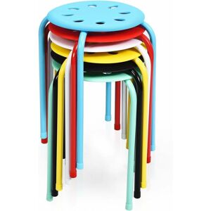 Costway - Lot de 6 Tabourets Empilables, Tabourets de Bars Ronds Structure en Métal en Forme de x, Tabourets Gigognes pour Enfants et Adultes, Maison, Bureau, Salles de Classe (Multicolore) - Publicité