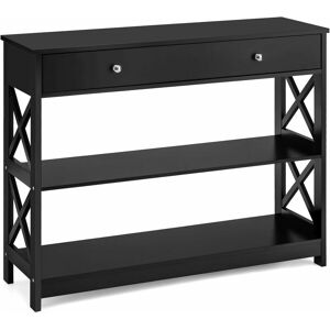 Table Console, Console Entrée avec Tiroir et 2 Étagères, Console Meuble Style Simple pour Salon, Couloir, Chambre, 100 x 30 x 80 cm (Noir) - Costway - Publicité