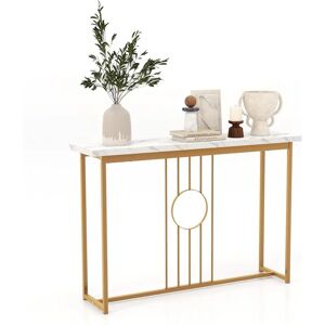 Costway - Table Console, Meuble d'Entrée en Faux Marbre, Cadre en Métal Doré, Kit Anti-Basculement Inclus, pour Entrée, Couloir, Salon, 120 x 30 x - Publicité