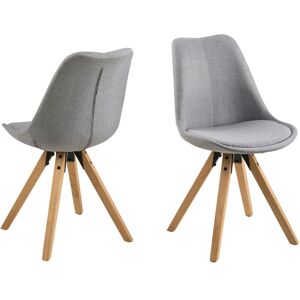 EBUY24 Dima Chaise de salle à manger en forme de coque, gris, bois d'hévéa. Publicité