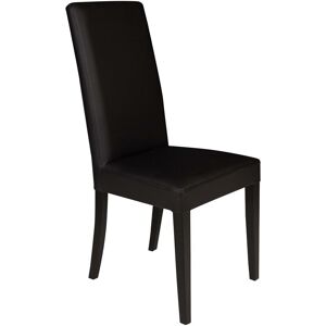 DMORA Chaise classique en bois et éco-cuir, pour salle à manger, cuisine ou salon, Made in Italy, cm 46x55h99, Assise h cm 47, couleur Noir, avec emballage - Publicité