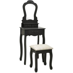 VIDAXL Ensemble de coiffeuse avec tabouret Noir 50x59x136 cm Paulownia - Publicité