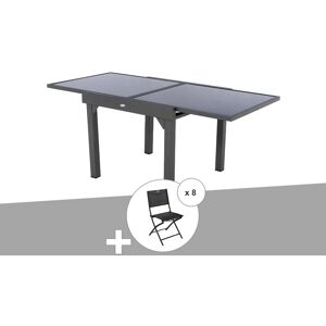 HESPERIDE Ensemble repas table extensible carrée en verre Piazza + 8 chaises Modula - Hespéride - Publicité