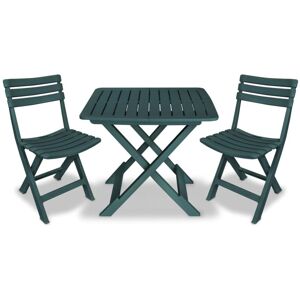 MAISONCHIC Ensemble Table et Chaises pliable de jardin 3 pcs Ensemble de bistro Plastique Vert 43046 - Publicité