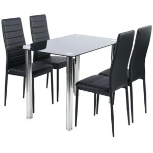 Ensemble table à manger et 4 chaises noirs - Urban Meuble - Publicité