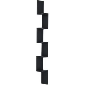 Tagère d'angle Murale à 5 Niveaux Hauteur 120 cm Forme de Zigzag en Bois Noire - Noire - Homcom - Publicité