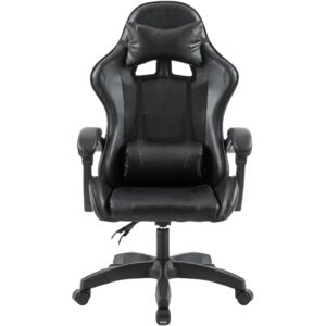 Concept-usine - Chaise de gaming massante noire ezio - black - Publicité