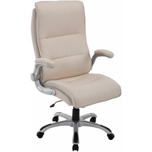 CLP - Chaise de bureau avec une session confortable et ergonomique en différentes couleurs tissu colore : Crème - Publicité