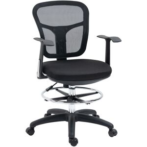 VINSETTO Fauteuil de bureau chaise de bureau assise haute réglable dim. 59L x 59l x 95-115H cm pivotant 360° maille respirante noir - Publicité